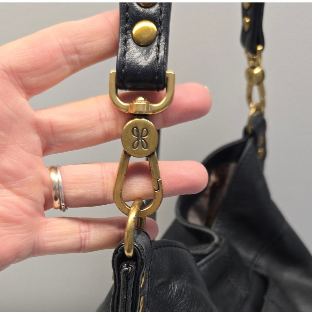 HOBO Pier Slouchy Shoulder Bag Large Black Genuine Leather Hobo Minimalist Boho - Picture 4 of 9